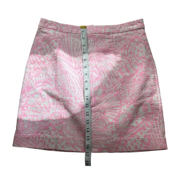 Lilly Pulitzer Womens Mini Skirt Pink White Sea Shell Print Cotton Size 2 - Picture 7 of 8